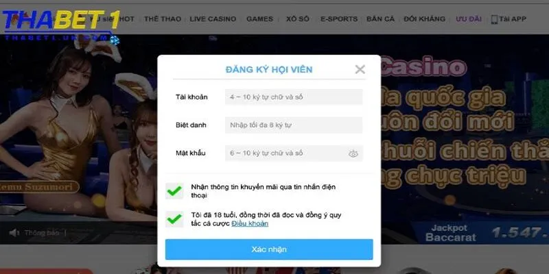 Thông tin mở tài khoản nhà cái